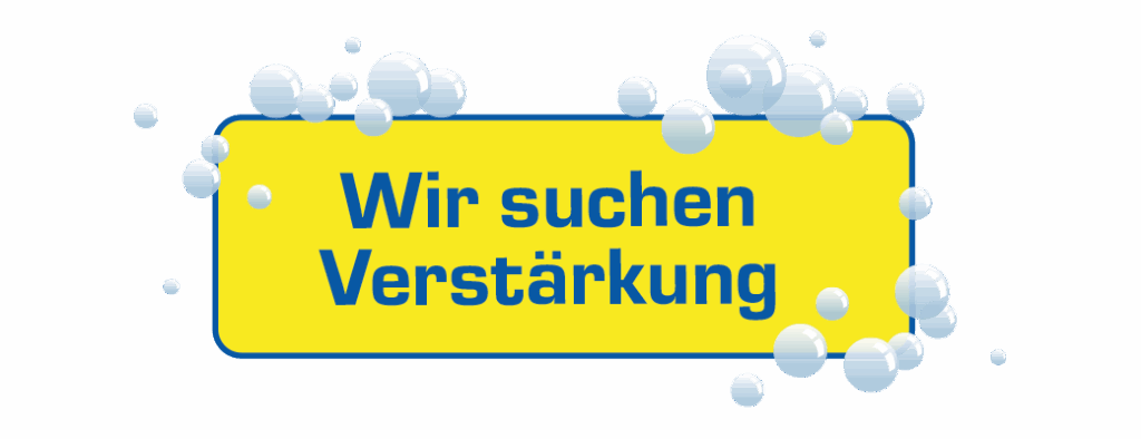 Hinweisschild "Wir suchen Verstärkung"
